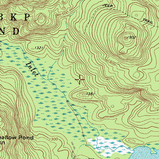 Topographic Map of Jim Pond Township, ME