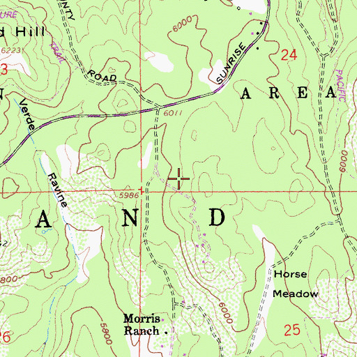 Topographic Map of Star Party Trail, CA