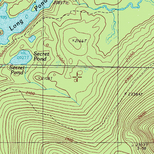 Topographic Map of Seven Ponds Township, ME