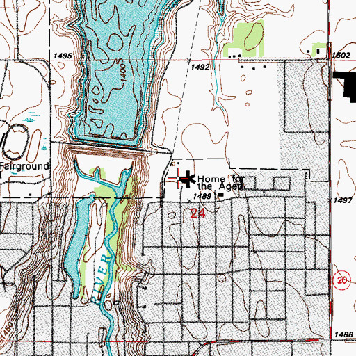 Topographic Map of Ave Maria Village, ND