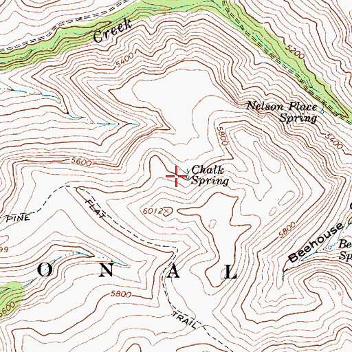 Topographic Map of Chalk Spring, AZ