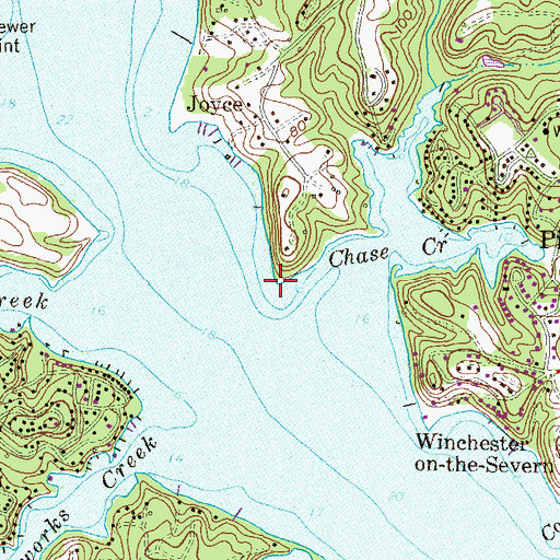 Topographic Map of Smock Point, MD