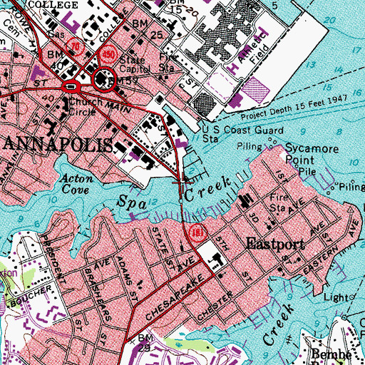 Topographic Map of Windmill Point, MD