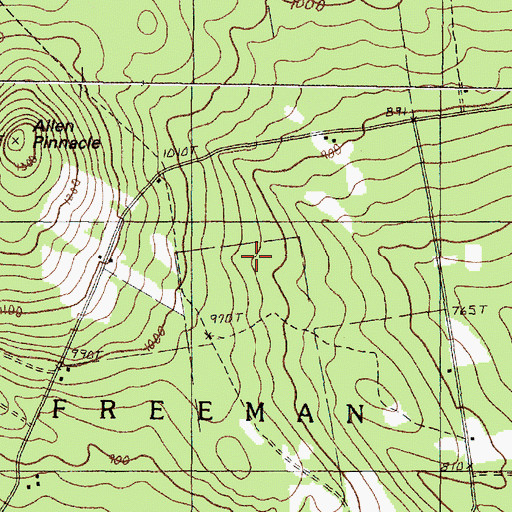 Topographic Map of Freeman Township, ME