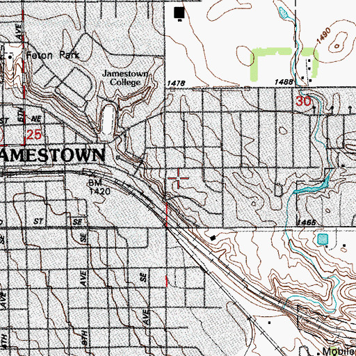 Topographic Map of Eventide at Hi-Acres Manor, ND