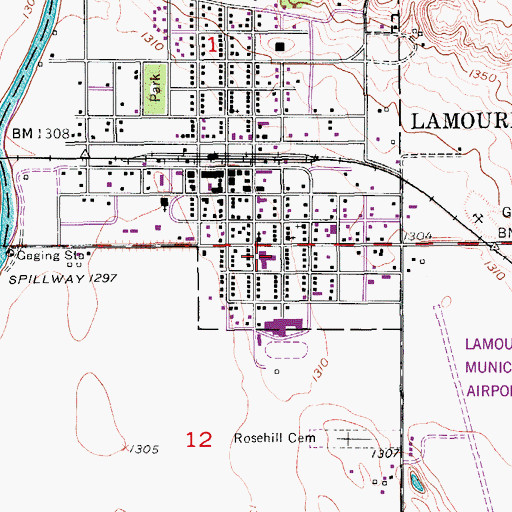 Topographic Map of Saint Rose Care Center, ND