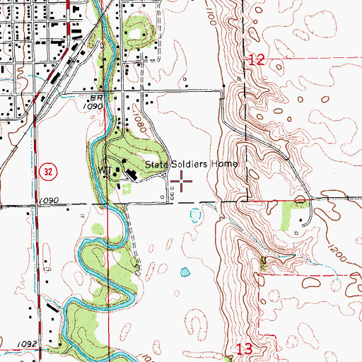 Topographic Map of North Dakota Veterans Home, ND
