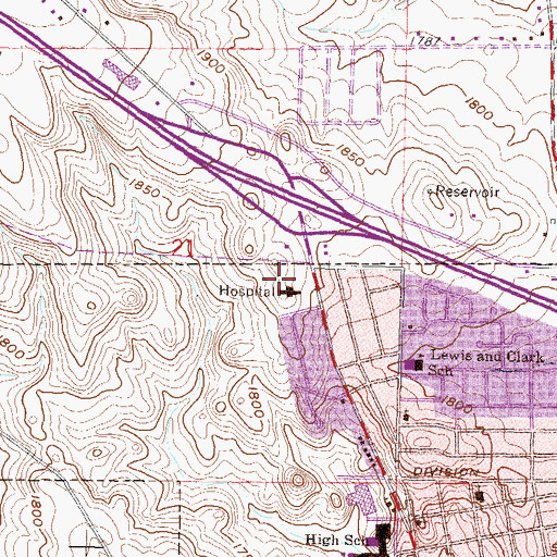 Topographic Map of Sanford Health Sunset Drive Continuing Care Center, ND