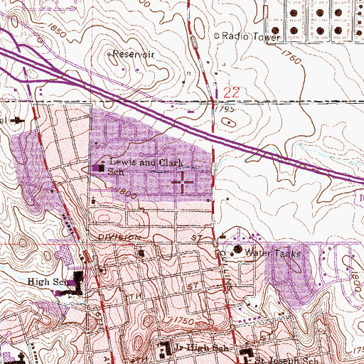Topographic Map of Sanford Health Continuing Care Center, ND
