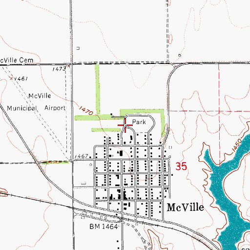 Topographic Map of Nelson County Health System Care Center, ND