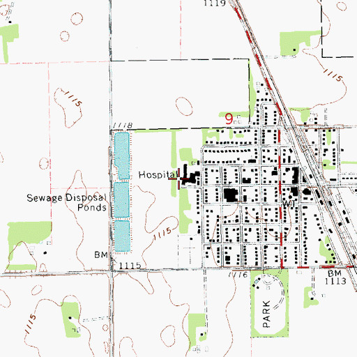 Topographic Map of Northwood Deaconess Health Nursing Home, ND