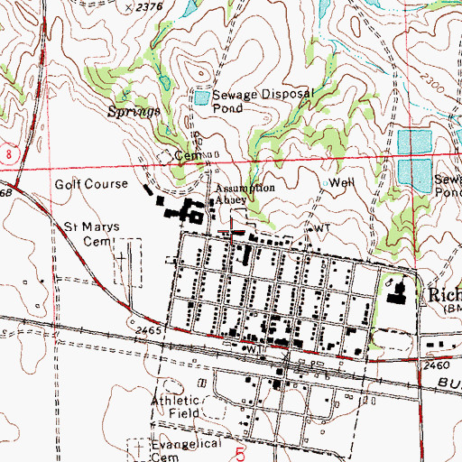 Topographic Map of Richardton Health Center, ND