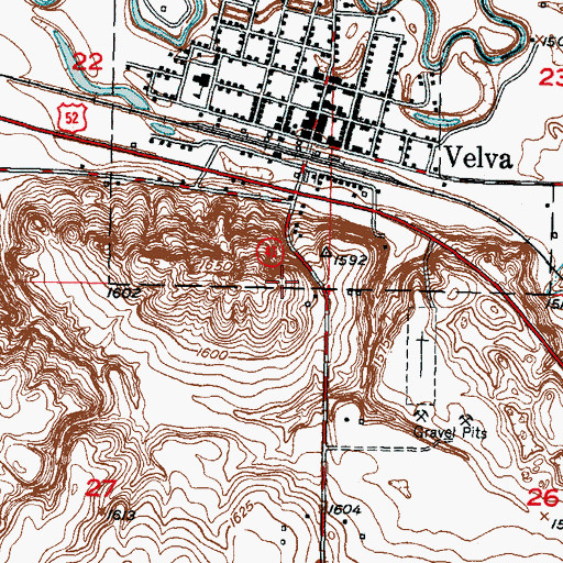 Topographic Map of Souris Valley Care Center, ND