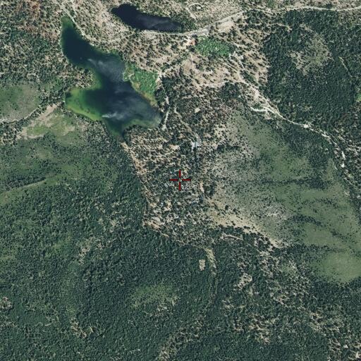 Aerial/Satellite Image of Manzanita Lake Campground, CA