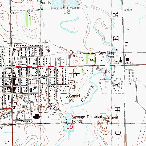 Topographic Map of McKenzie County Healthcare Systems Long Term Care, ND