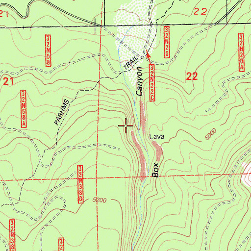 Topographic Map of Box Canyon, CA
