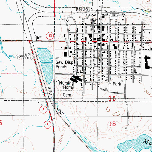 Topographic Map of Wishek Living Center, ND