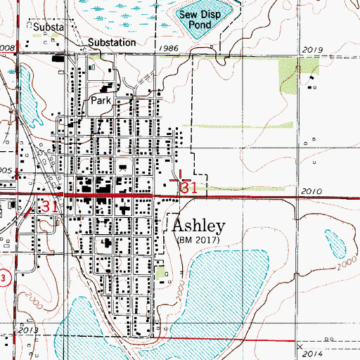 Topographic Map of McIntosh County Heritage Center, ND