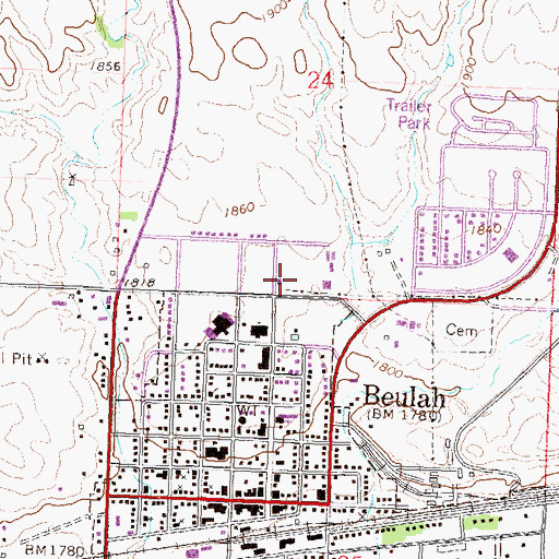 Topographic Map of Mercer County Historical Museum, ND