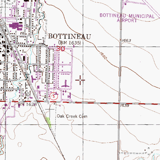 Topographic Map of Tommy Turtle Park, ND