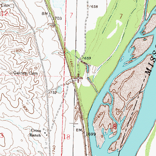 Topographic Map of River Peoples Visitor Center, ND