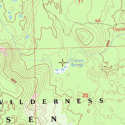 Topographic Map of Cornaz Spring, CA