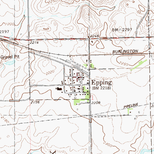 Topographic Map of Buffalo Trails Museum, ND