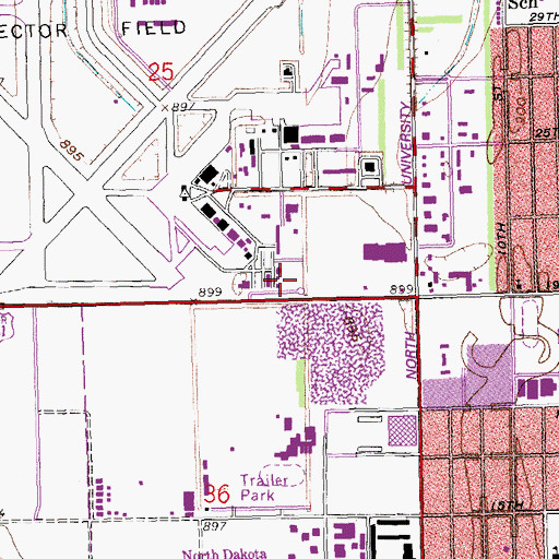 Topographic Map of Fargo Air Museum, ND