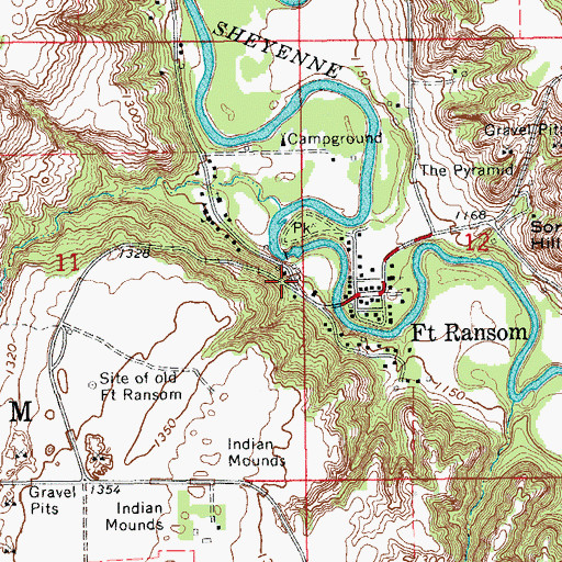 Topographic Map of Ransom County Society Museum, ND