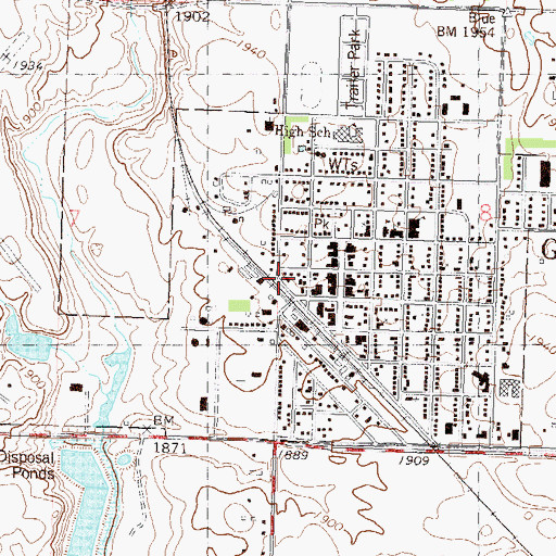 Topographic Map of Heritage Park Museum, ND