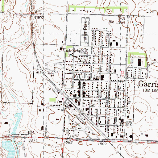 Topographic Map of Wally the Walleye Statue, ND
