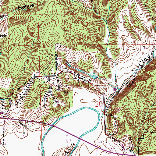 Topographic Map of Rising Hope Baptist Church, IN