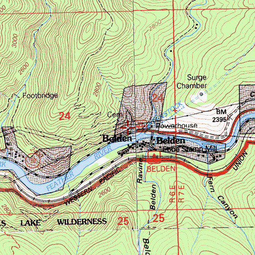 Topographic Map of Ebbe Stamp Mill, CA