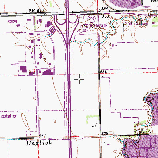 Topographic Map of Alerus Center, ND