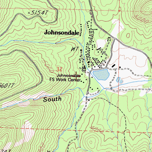 Topographic Map of Johnsondale Forest Service Work Center, CA