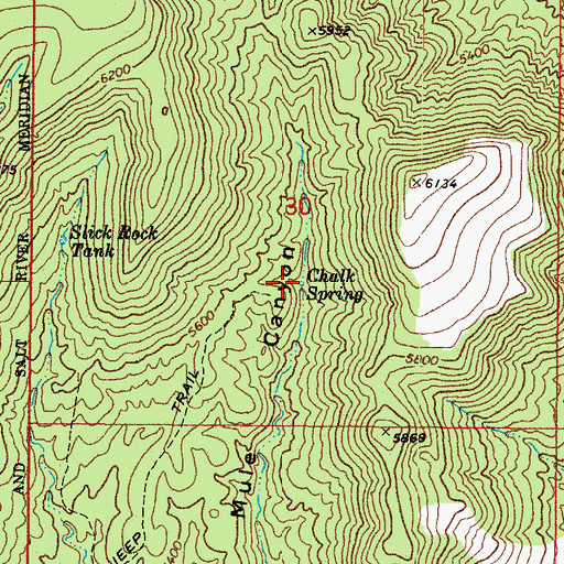 Topographic Map of Chalk Spring, AZ