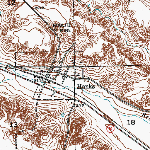 Topographic Map of Pioneer Trails Museum, ND