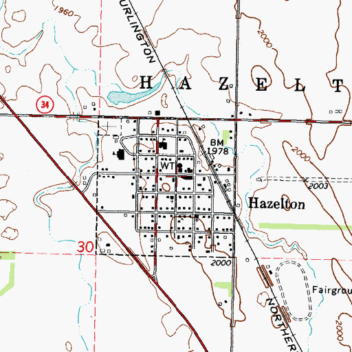 Topographic Map of Elise Perras Museum, ND
