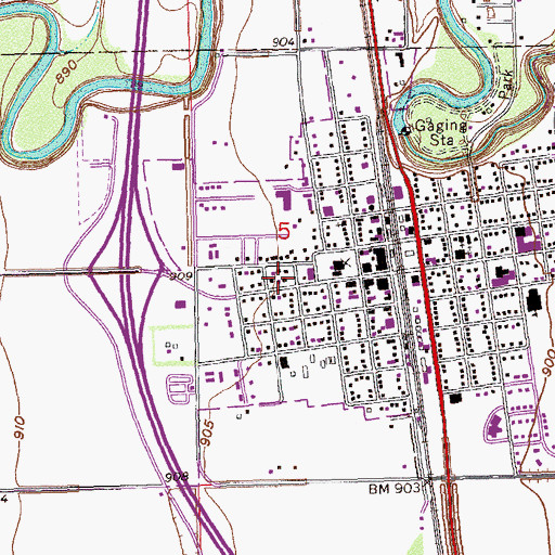 Topographic Map of Traill County Museum Complex, ND