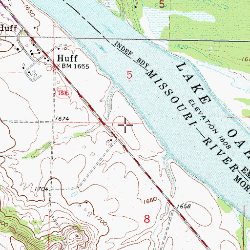 Topographic Map of Huff Indian Village State Historic Site, ND