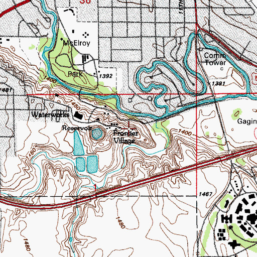 Topographic Map of World's Largest Buffalo Statue, ND