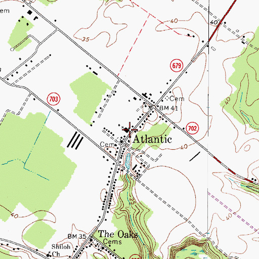 Topographic Map of Atlantic United Methodist Church, VA