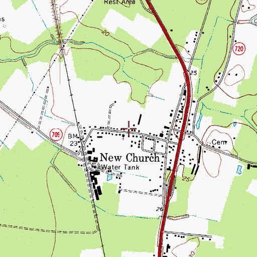 Topographic Map of Berea United Methodist Church, VA