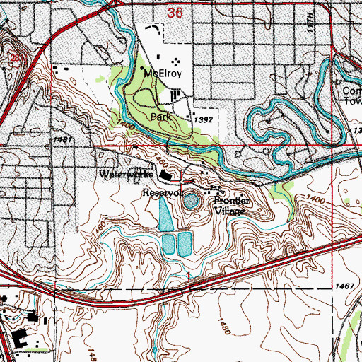 Topographic Map of Frontier Village, ND