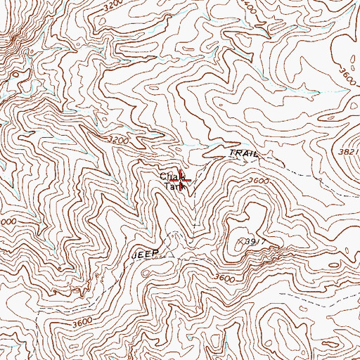 Topographic Map of Chalk Tank, AZ