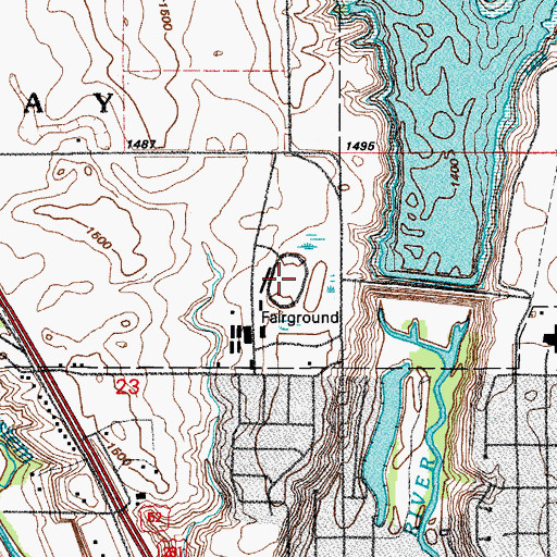 Topographic Map of Jamestown Speedway, ND