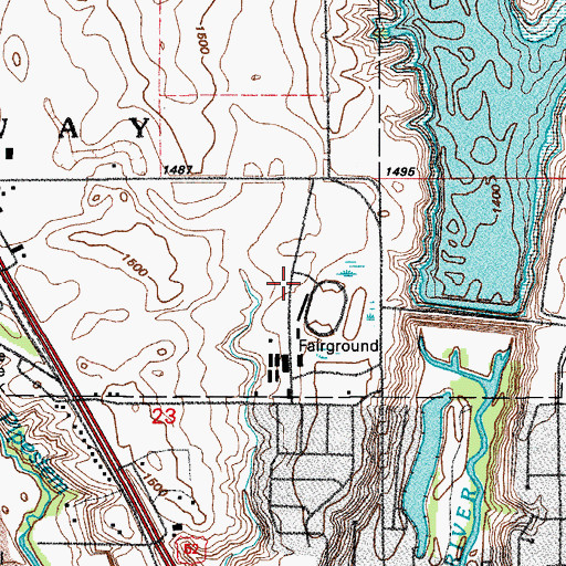 Topographic Map of Stutsman County Fairgrounds, ND