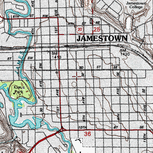 Topographic Map of Stutsman County Memorial Museum, ND