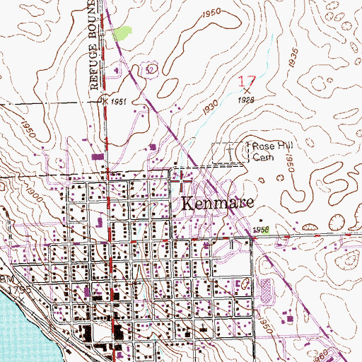 Topographic Map of Lake County Historical Museum, ND