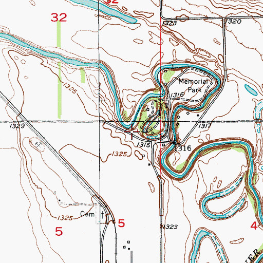 Topographic Map of LaMoure County Museum, ND